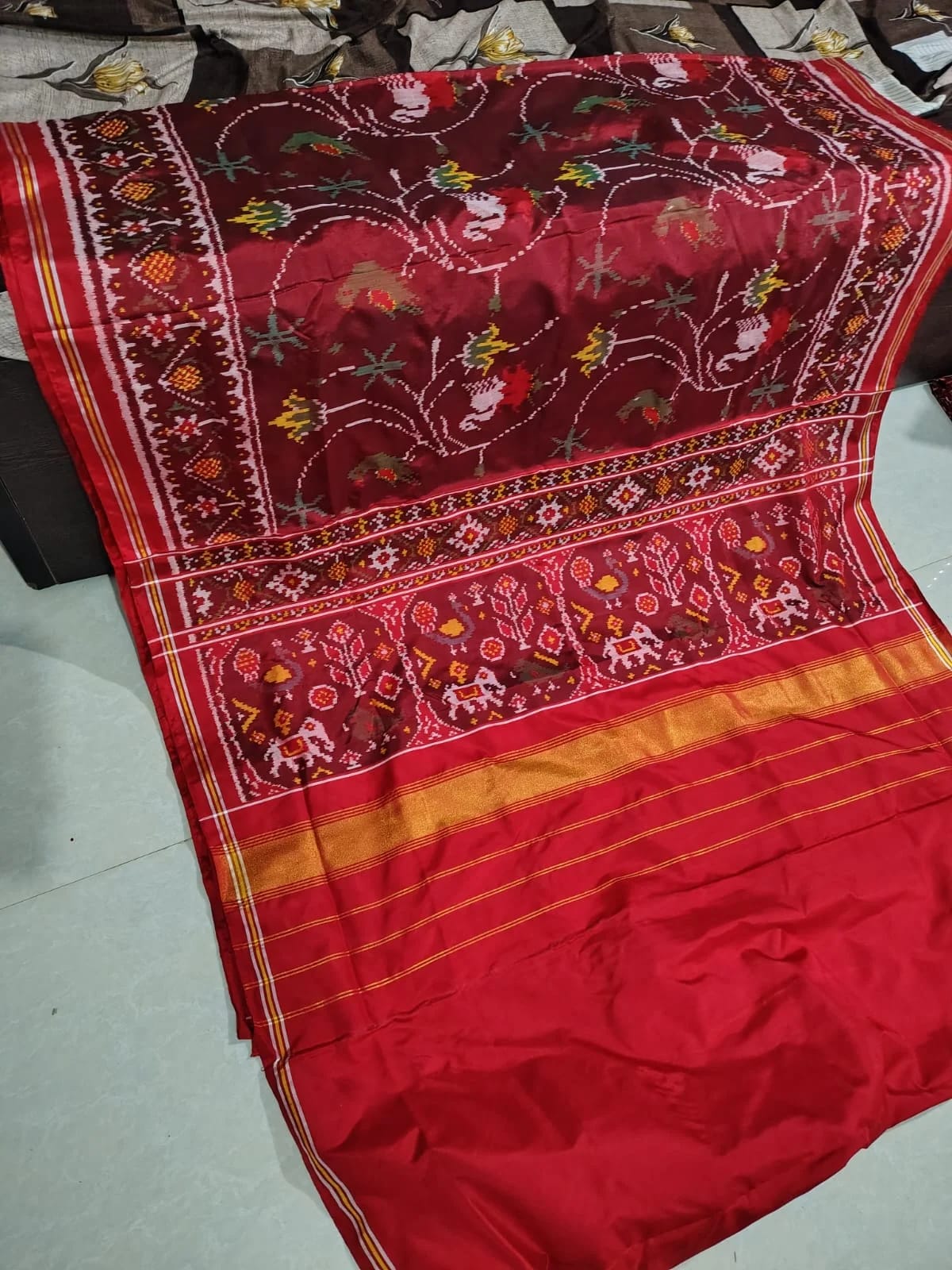 Royal Purple & Magenta Navratna Patan Patola Saree